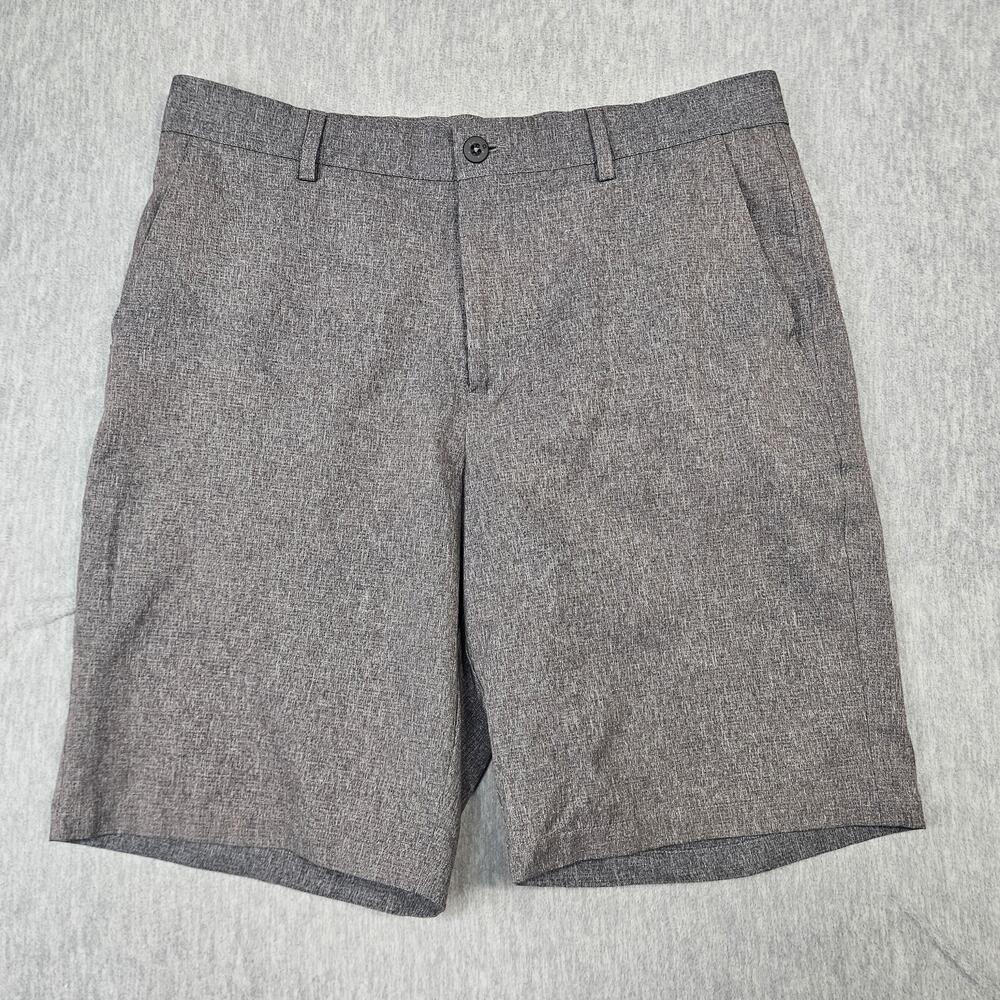 Dunning Golf Shorts Mens 32 Gray Everbest Microfiber Athletic Flat Front Pockets